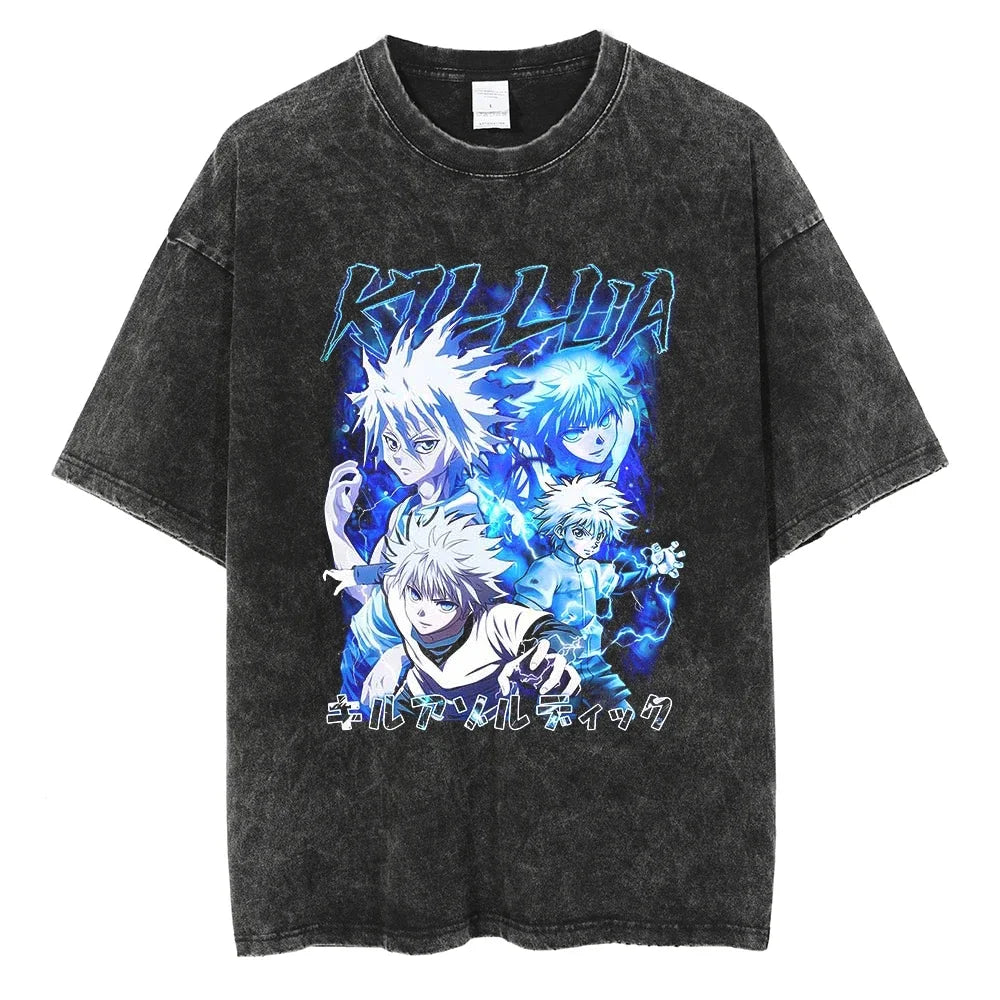 Hunter x Hunter Kurapika Graphic T-Shirt – Unisex Washed Cotton Short Sleeve Streetwear Tee