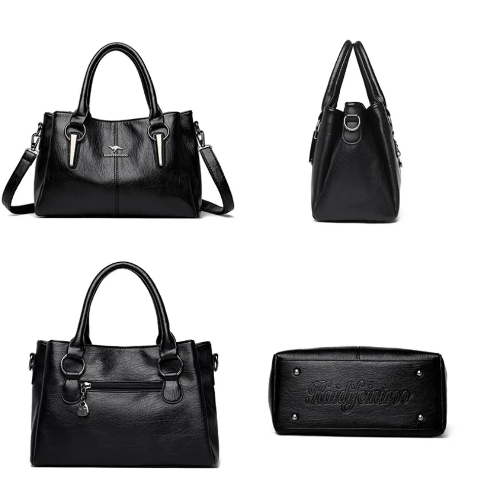 Women's Soft Leather Crossbody Bag – Luxury-Style Large-Capacity Handbag