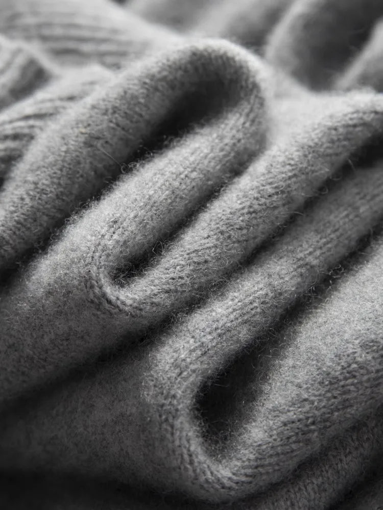 Men's 100% Cashmere Sweater – Classic Crew Neck Knit Pullover for Autumn and Winter