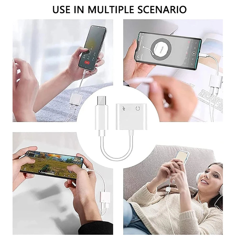 USB C to 3.5mm Jack Aux Cable Converter 2 in 1 Audio Adapter For Samsung Xiaomi Huawei Headphones Audio Cable Connector Splitter