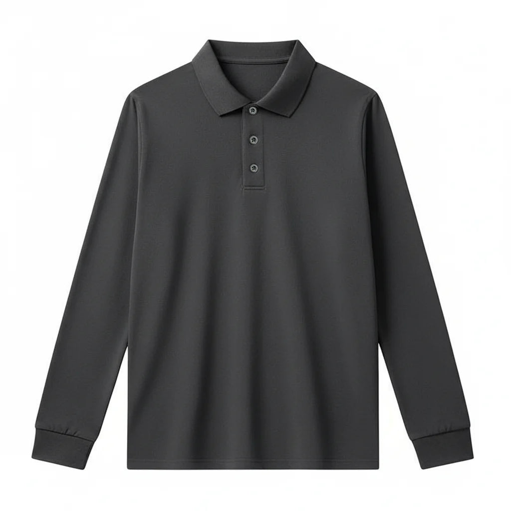 Men's Plus Size Long Sleeve Polo Shirt – Loose Fit Autumn/Winter Top, 1XL–7XL