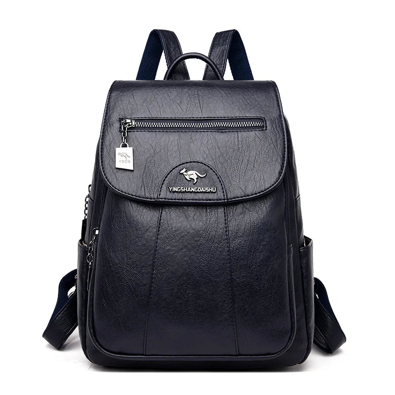 Women's Soft Leather Backpack – Vintage Casual Travel and Everyday Bag