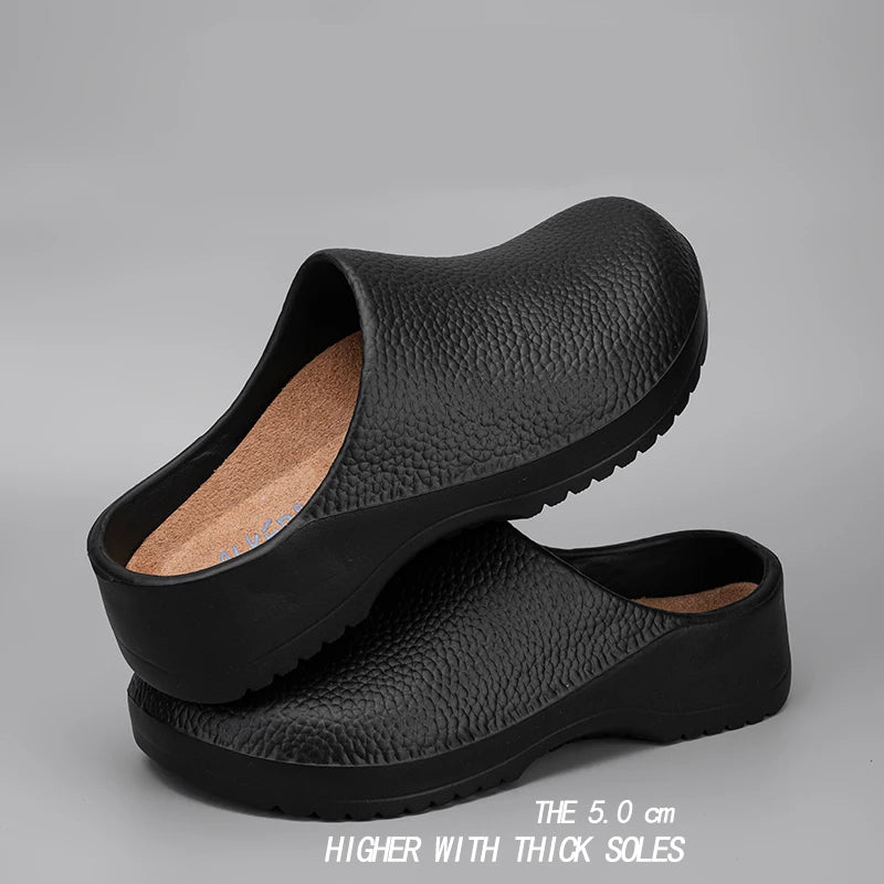 Men Sandals Garden Clogs Waterproof Anti-Slip Oil-Resistant Chef Shoes Comfortable Slippers Women Workers Outdoor Fishing Shoes
