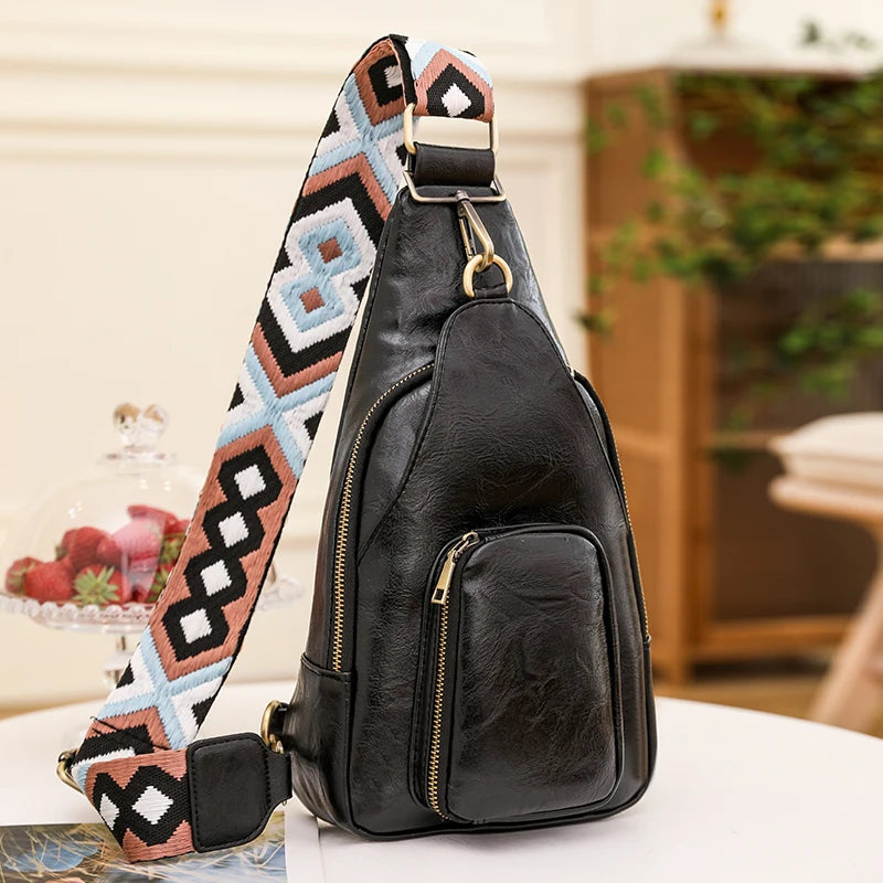 Bags for Women Newly Women Chest Pack Female Sling Bags Crossbody Waterproof Shoulder Chest Bag Casual PU Leather Messenger Pack