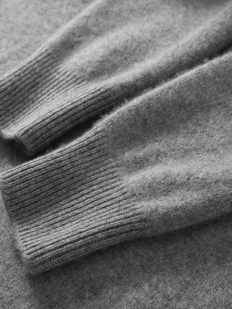 Men's 100% Cashmere Sweater – Classic Crew Neck Knit Pullover for Autumn and Winter