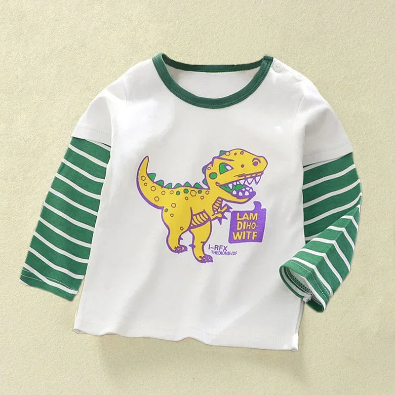 Children's Clothing Boys Girls T-Shirt Kids Clothes Cartoon Tops Long Sleeve Baby Clothing Autumn Winter Cotton Print Sweatshirt
