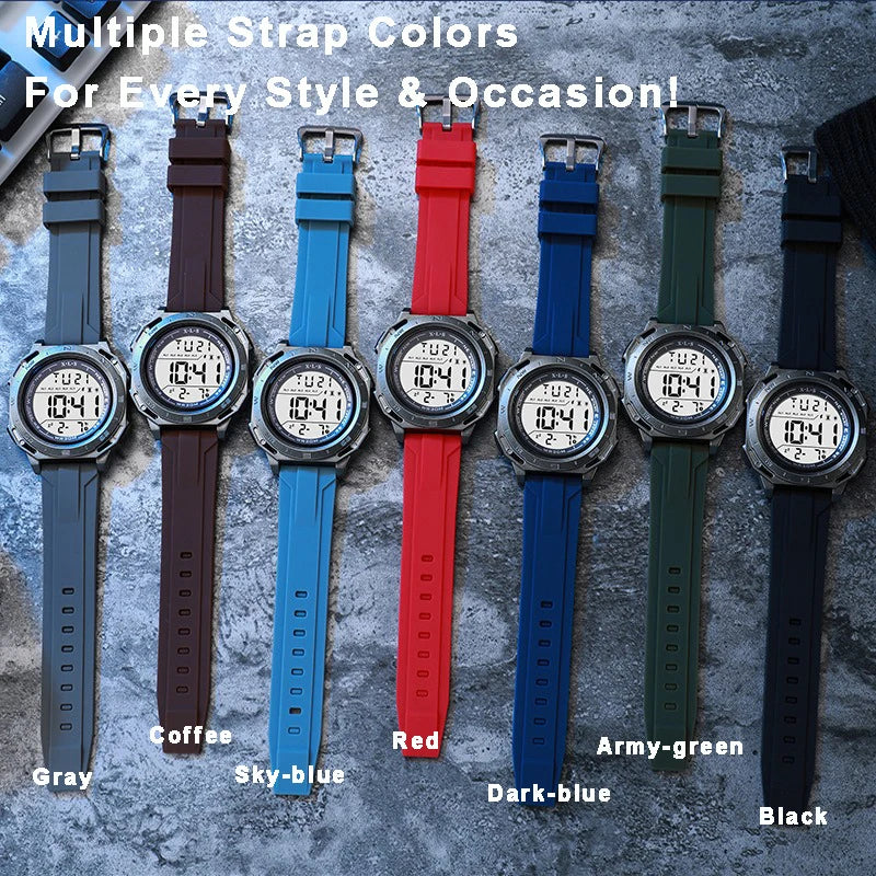 Electronic Sports Watch for Men Children Teen Luminous Waterproof Digital Wristwatch Stopwatch Date Alarm Clock Silicone Strap