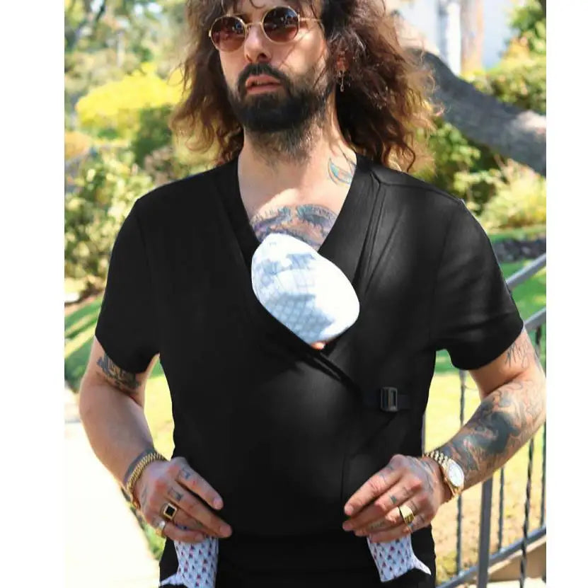 Summer Parent-Child Clothing Multifunction Kangaroo Dad Kangaroo Mom Comfort T-Shirt Vest Hold Baby Clothes Women's Clothing
