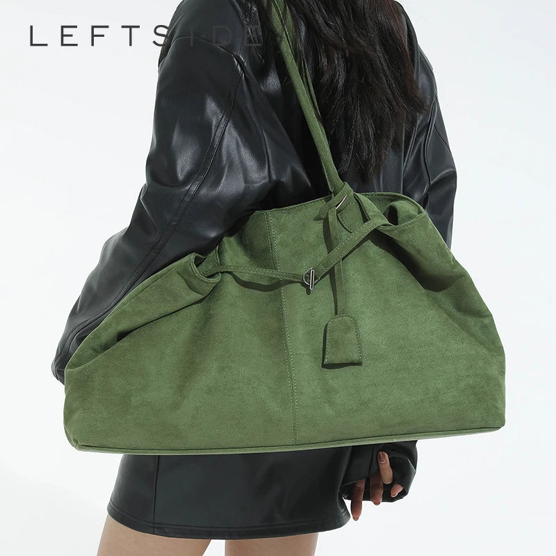Women's Suede Tote Bag – Simple Large-Capacity Designer Shoulder Handbag
