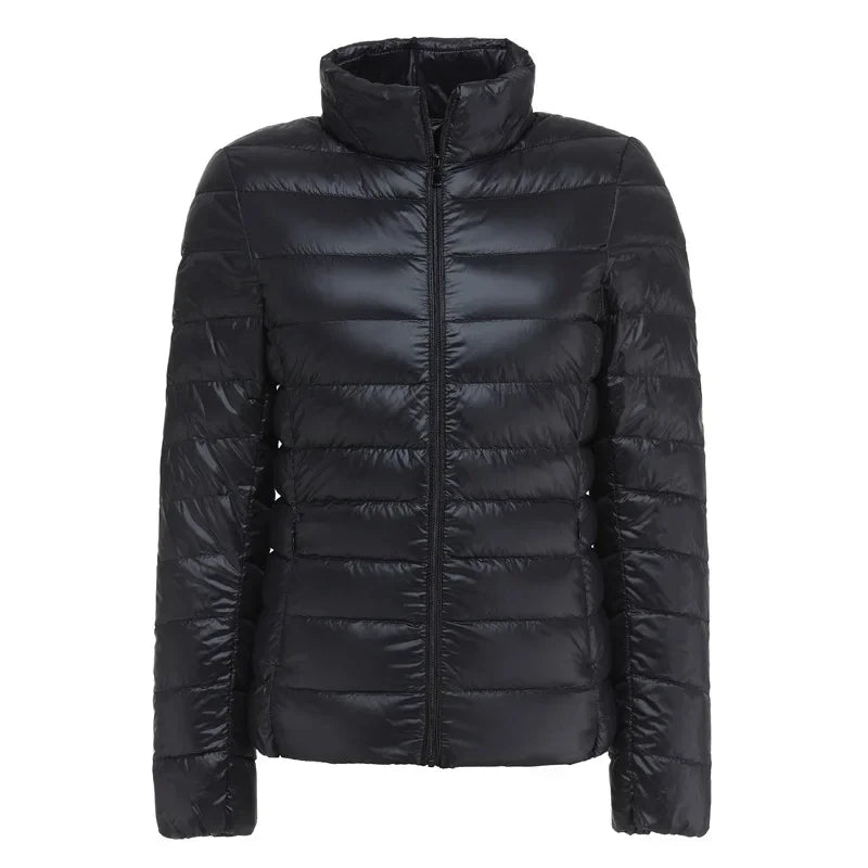 UZZDSS Women's Lightweight Hooded Down Jacket – 90% White Duck Down, Autumn Winter Coat