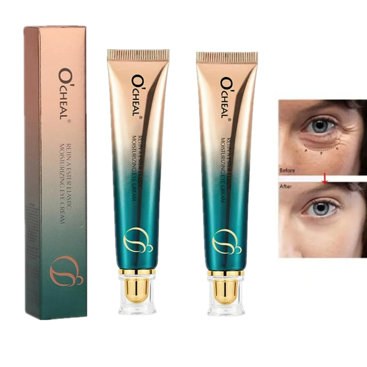 Lots OCHEAL Eye Moisturizing Cream Fades Fine Lines Anti Dark Circles Eye Serum Remove Eye Bag Puffiness Anti-Aging Eye Care