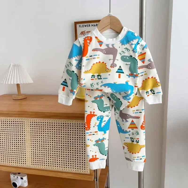 Boys’ Dinosaur Pajama Set – Long-Sleeve Top and Matching Pants