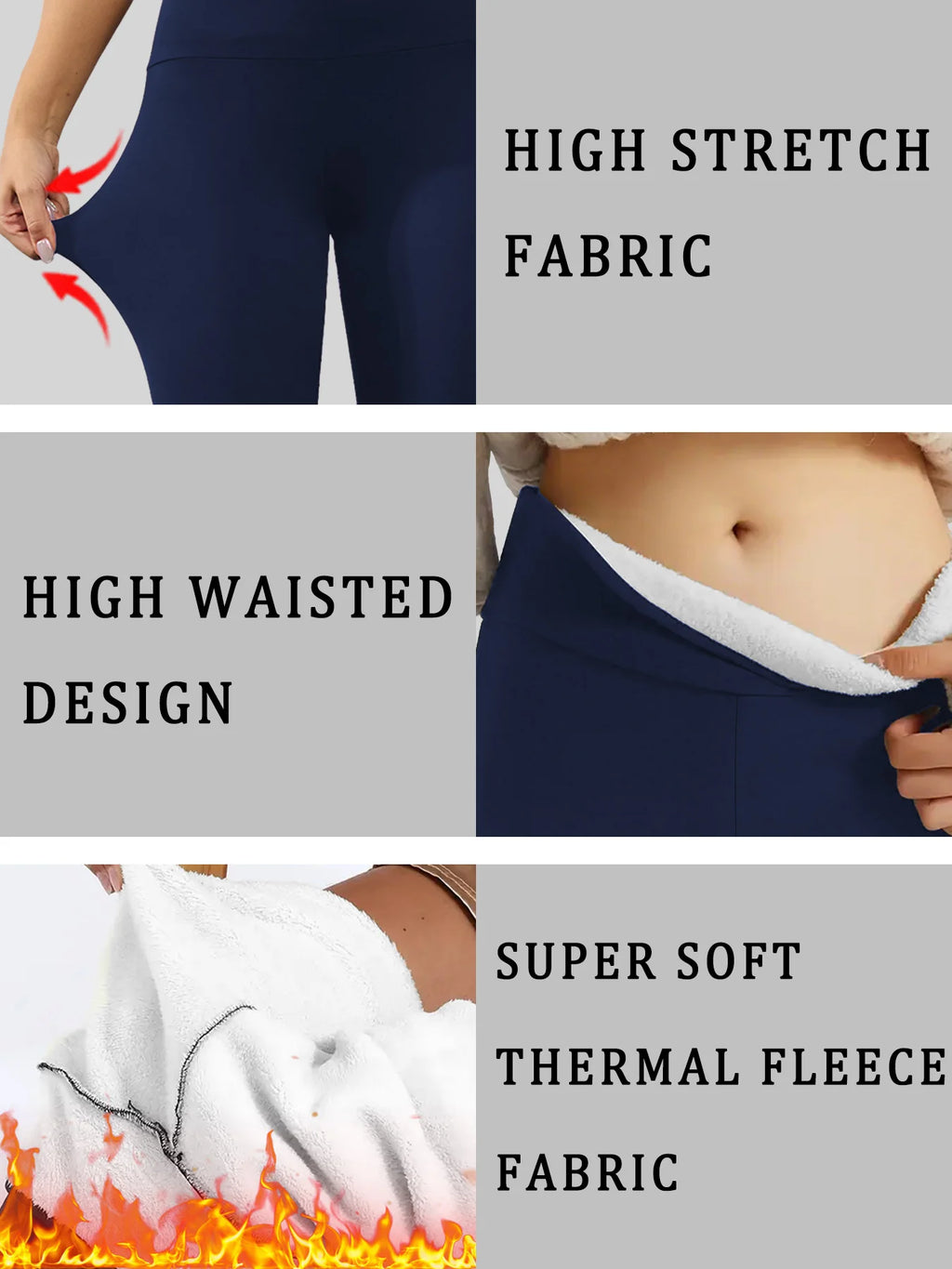 Women’s High-Waisted Fleece-Lined Leggings – Warm Thermal Stretch Pants