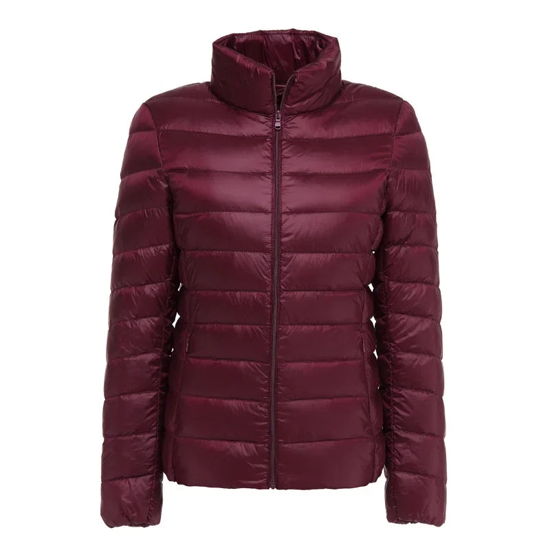 UZZDSS Women's Lightweight Hooded Down Jacket – 90% White Duck Down, Autumn Winter Coat