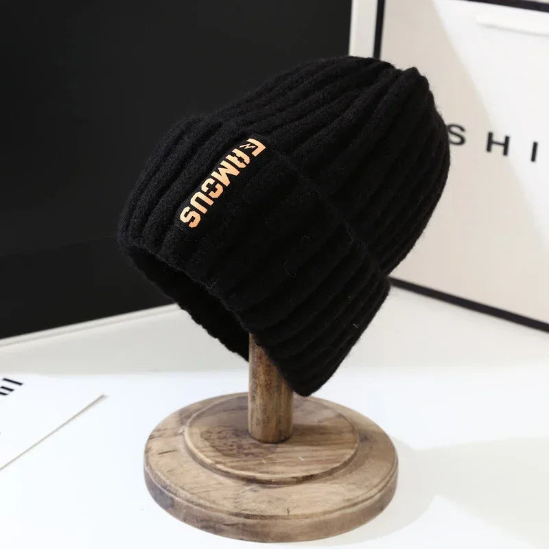 Soft Crochet Knit Beanie Winter Hat for Men Women Unisex Warm Solid Color Cold Cap Fashion Accessory