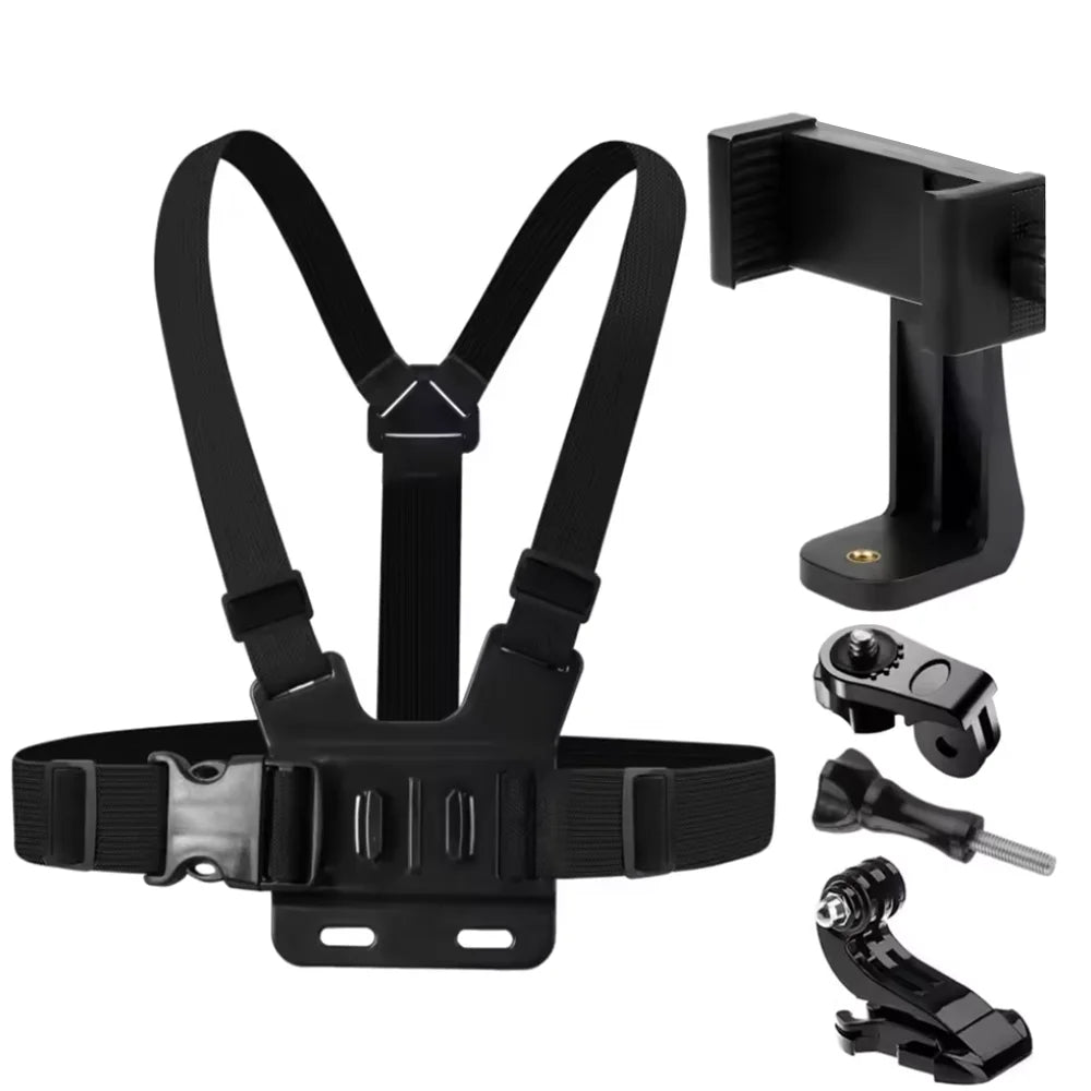 Phone Chest Strap Mount Belt for Iphone 14 Holder Mobile Smartphone for GoPro Hero 13 12 11 10 9 DJI Action Camera Live Shooting