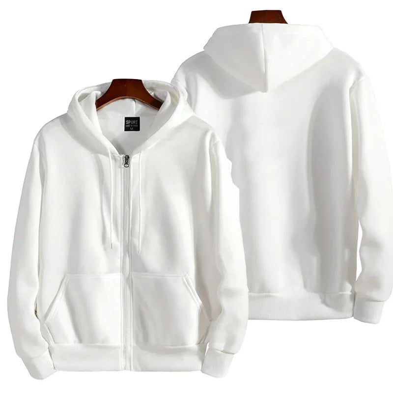 Unisex Zip-Up Hoodie – Long Sleeve Casual Sweatshirt for Autumn and Winter