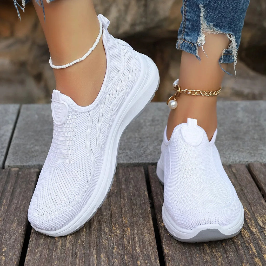 Women's Sneaker Slip On Women Sneakers Breather White Shoes Women Casual Sneaker Sports Shoes Comfortable Vulcanize Shoes Female
