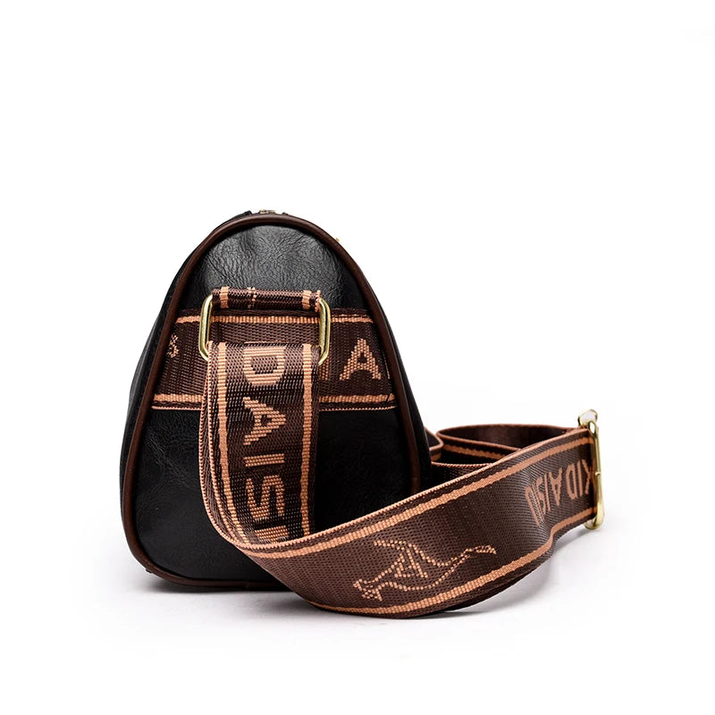 Women's Soft Leather Printed Handbag – Casual Shoulder and Crossbody Tote Bag