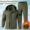 Men's Fleece-Lined Winter Workwear Suit – Thick Warm Windproof Outdoor Workwear