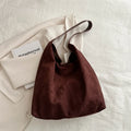 Faux Suede Women's Bag, Fashion Simple Large Capacity Korean Version Trendy Casual Shoulder Armpit Bag Pure Color Retro Tote Bag