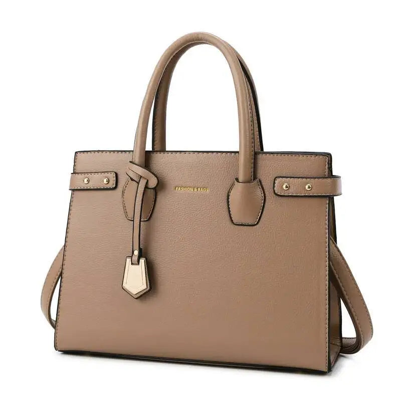 Women's Leather Handbag – Elegant Top-Handle Shoulder and Crossbody Bag