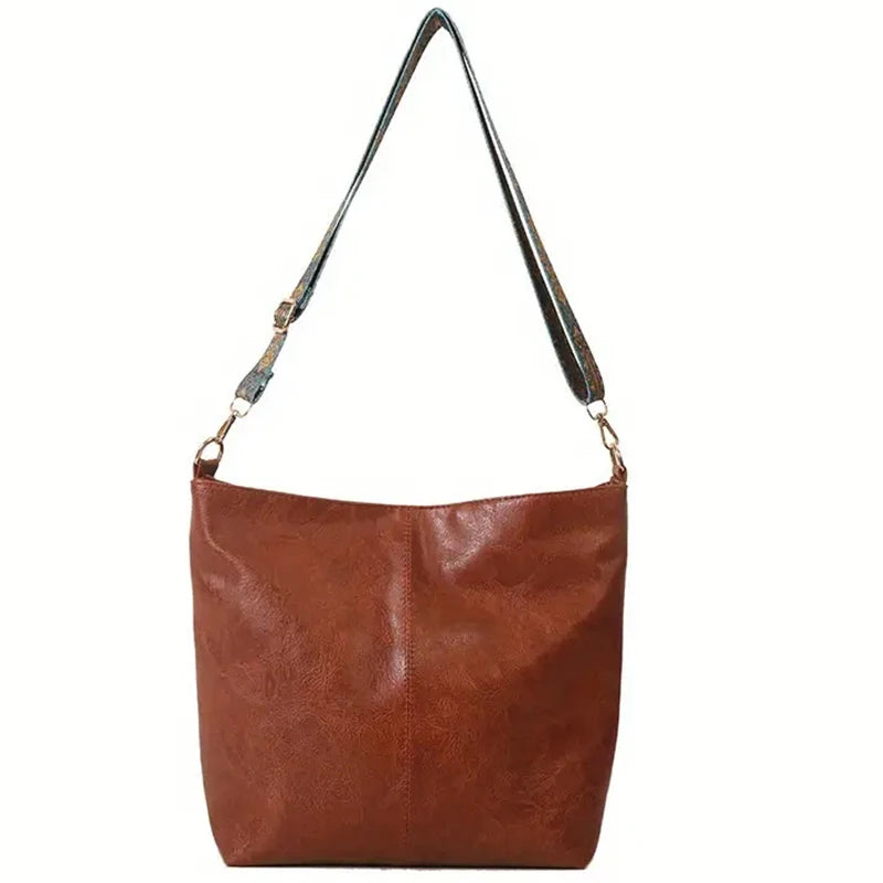Women's Solid Color Tote Bag – Casual Zipper Shoulder Bag for Everyday Use