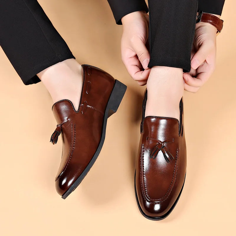 Men's Dress Shoes Business Leather Shoes Designer Office Loafers Luxury Wedding Shoes Handmade Slip on Formal Shoe Big Size 48