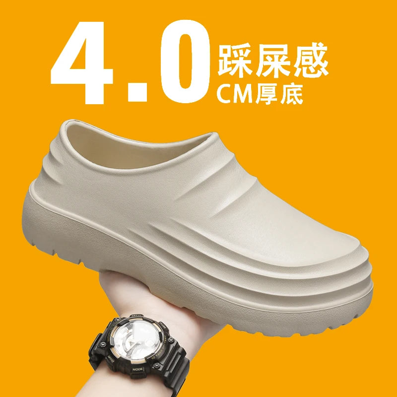 Men's Chef Shoes Summer Spring and Autumn Slippers Men Kitchen Shoes Couple Waterproof Shoes Women Chef Shoes EVA Man Sandals