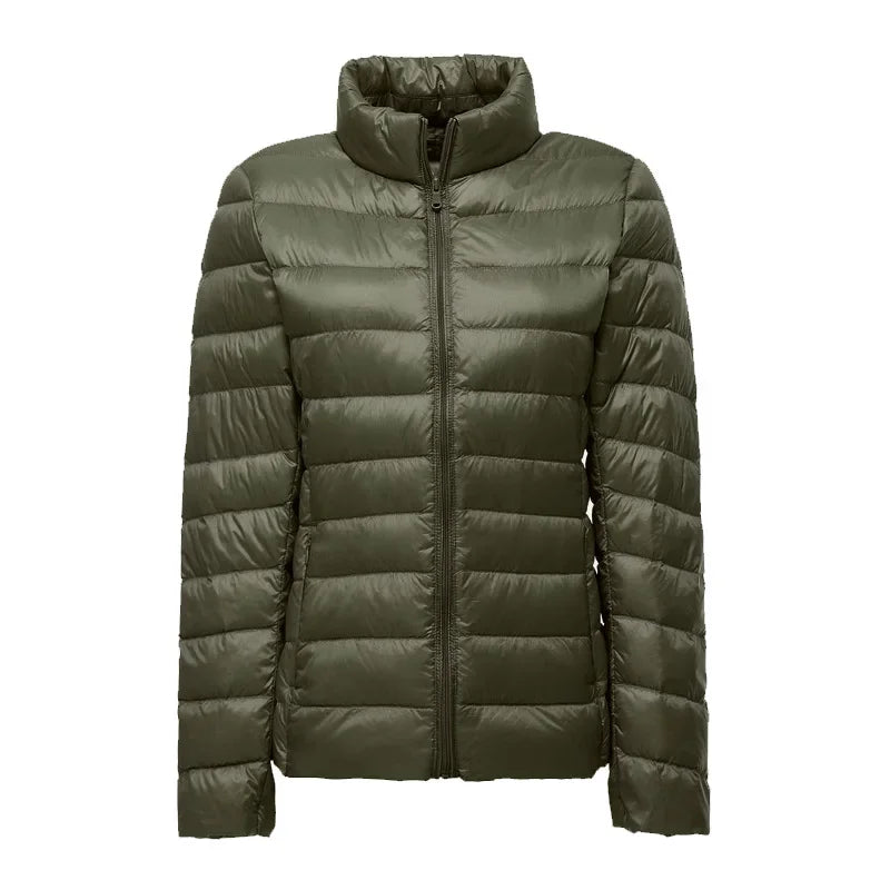 UZZDSS Women's Lightweight Hooded Down Jacket – 90% White Duck Down, Autumn Winter Coat