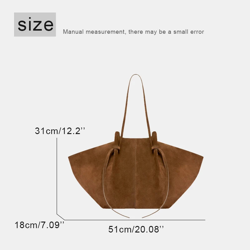 Vintage Faux Suede Tote Bags For Women Luxury Designer Handbags And Purses New In Ruched Large Capacity Underarm Shoulder Bags