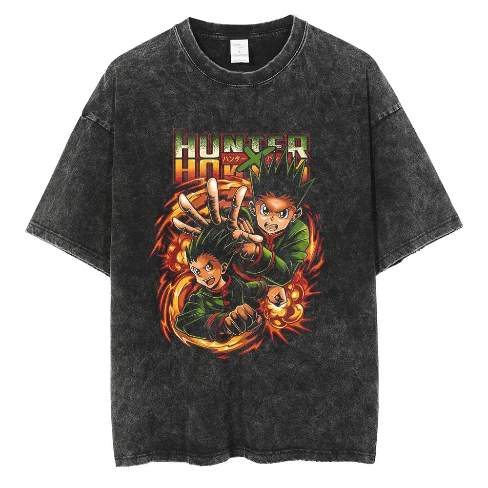 Hunter x Hunter Kurapika Graphic T-Shirt – Unisex Washed Cotton Short Sleeve Streetwear Tee