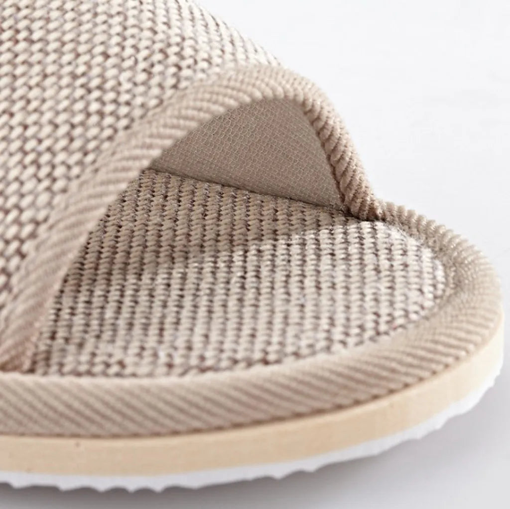 1-5pcs Home Slippers Women'S And Men'S Shoes Couples Plain Home Linen Slippers Indoor Flat Shoes Sandals Guest Slippers