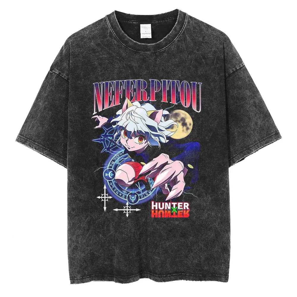 Hunter x Hunter Kurapika Graphic T-Shirt – Unisex Washed Cotton Short Sleeve Streetwear Tee