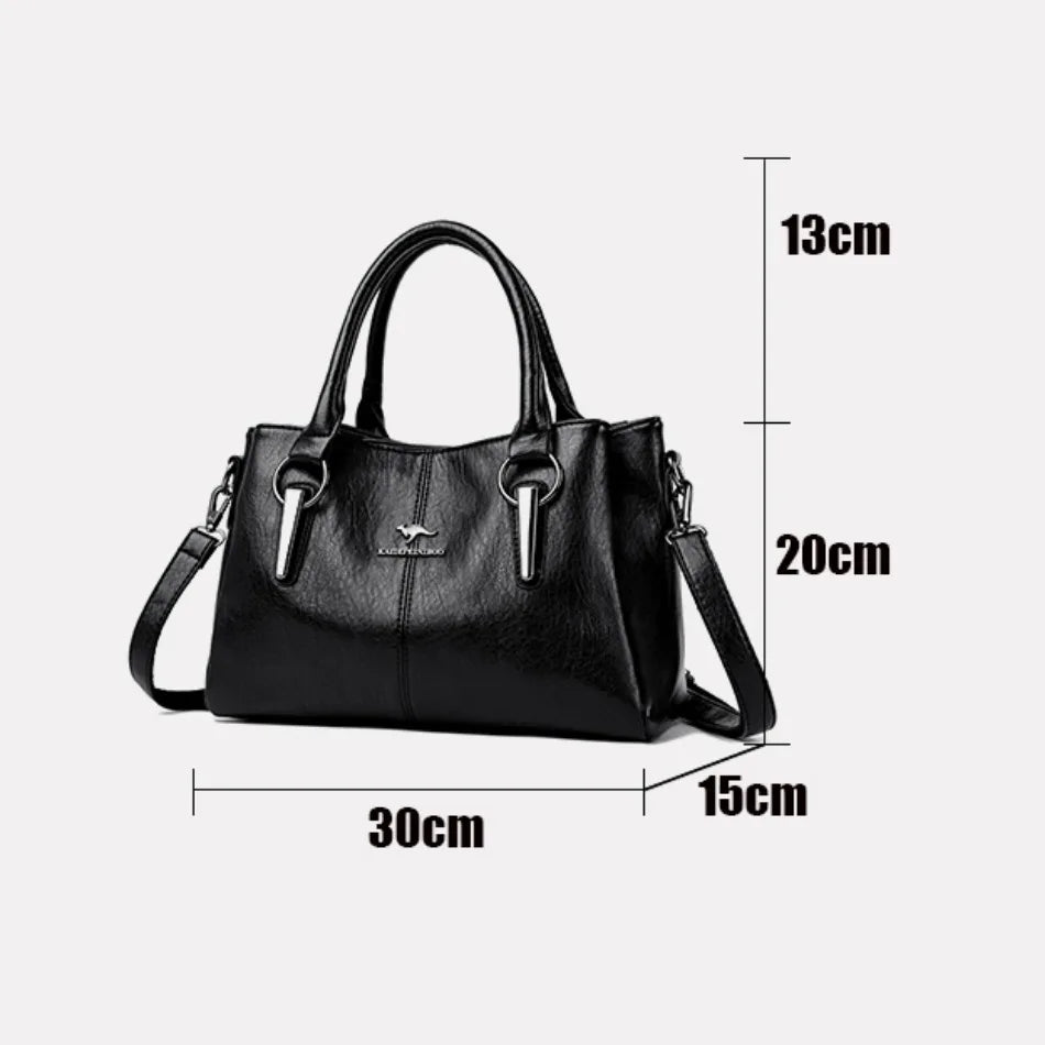 Women's Soft Leather Crossbody Bag – Luxury-Style Large-Capacity Handbag