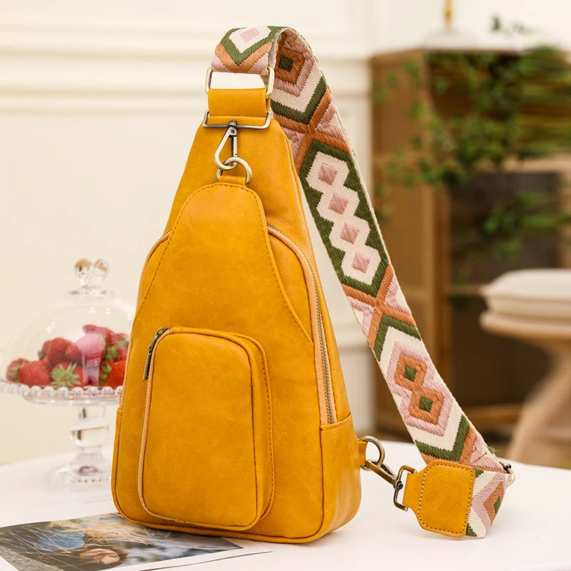 Bags for Women Newly Women Chest Pack Female Sling Bags Crossbody Waterproof Shoulder Chest Bag Casual PU Leather Messenger Pack