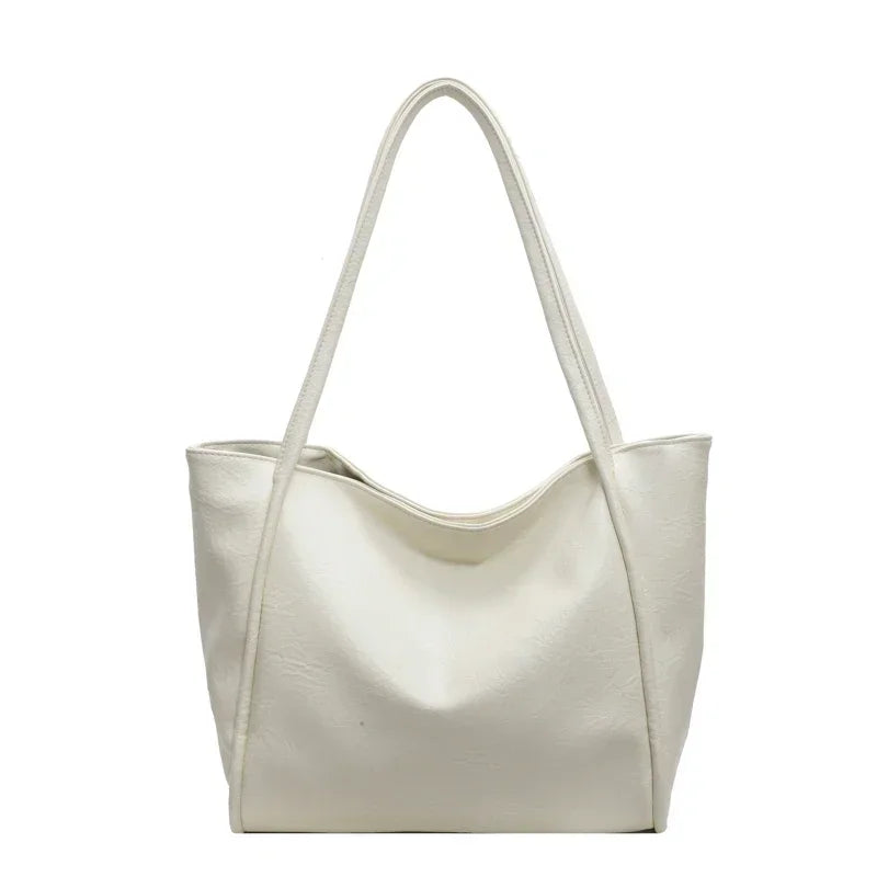 Casual PU Tote Bag 2024 Hot Selling Large Capacity Handbag Solid Color Fashion Handbag Fashion Shoulder Bag Bolso De Mujer