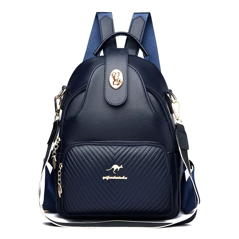 Women's Soft Leather Backpack – Elegant Luxury-Style Shoulder Bag