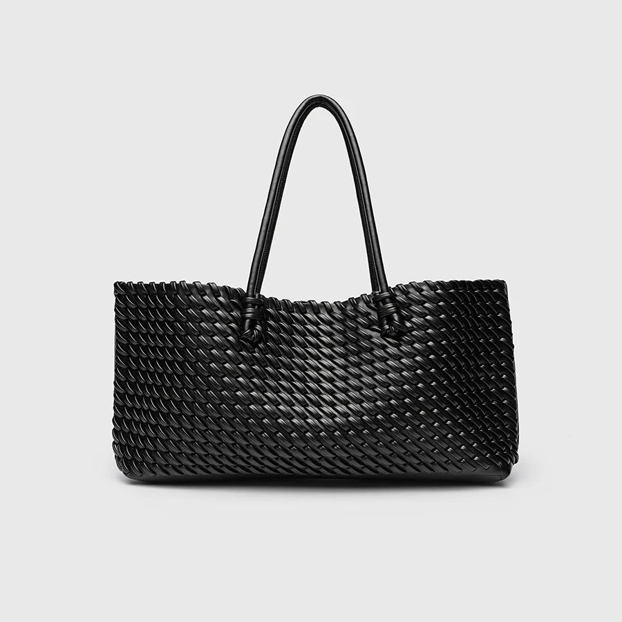 Fashion Design Woven Shopper Bag Top Handle Tote Bag Solid Color Women's Handbags Daily Shoulder Bags Commuter Clutch Purse Sac