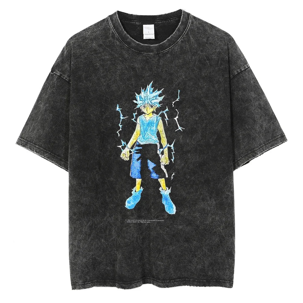 Hunter x Hunter Kurapika Graphic T-Shirt – Unisex Washed Cotton Short Sleeve Streetwear Tee