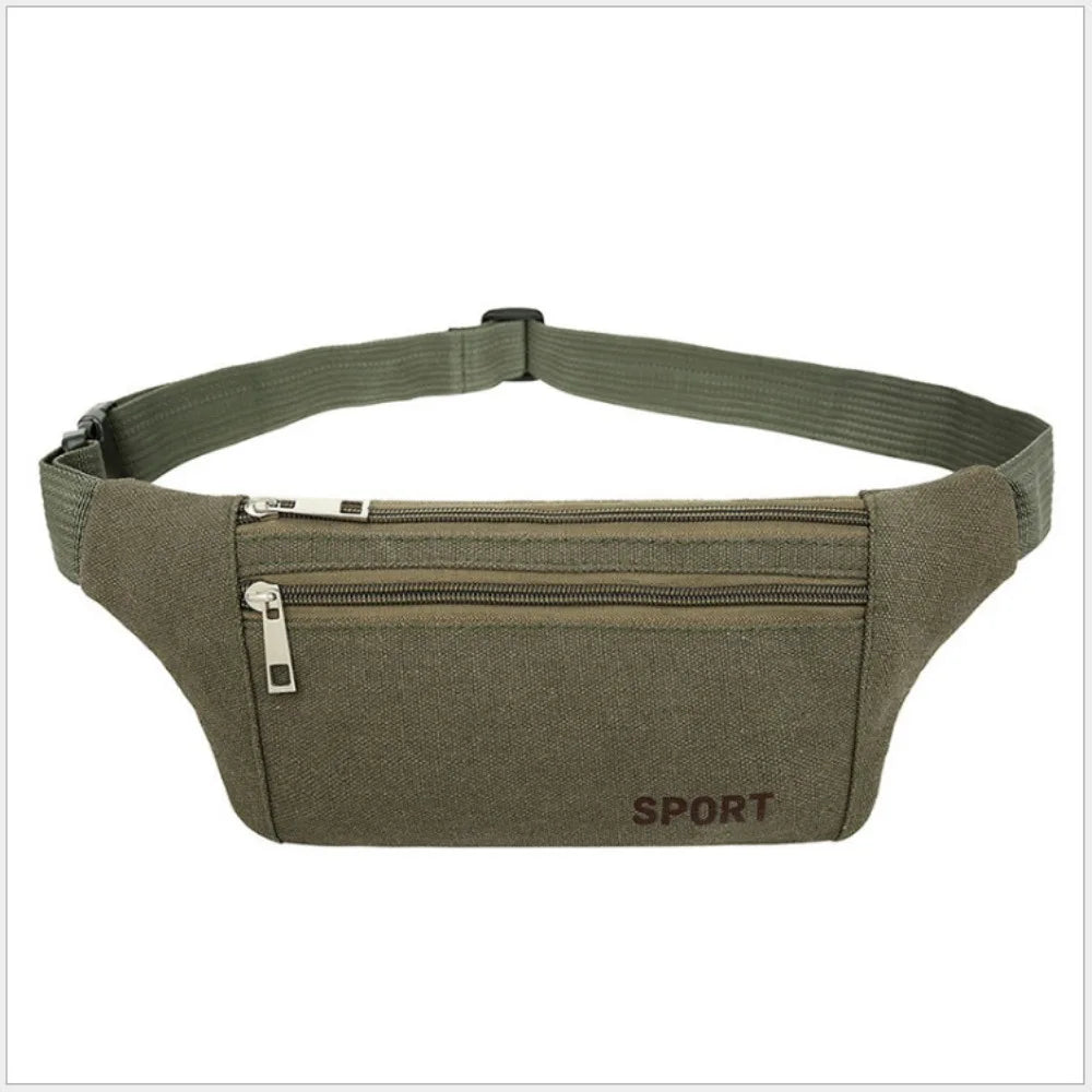 Multi-Pockets Fanny Pack Pouch Bag Women/Men Waist Packs Hip Purse Satchel Canvas Belt Bags Casual Wallet