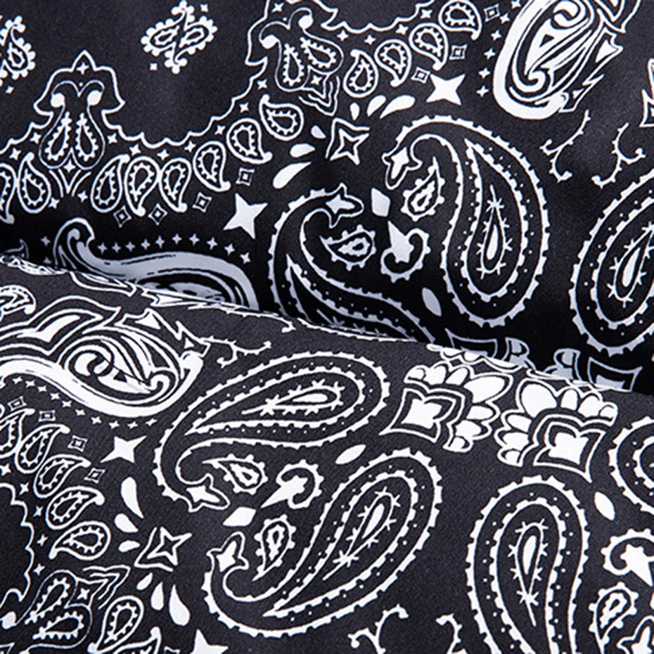 Men's Paisley Bandana Puffer Vest – Thick Warm Padded Sleeveless Jacket, Hip-Hop Streetwear