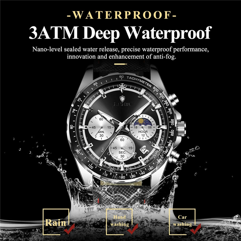 New Digital Sports Chornograph Gifts Mens Watches For Man Luxury Automatic Watch Men Fashion Quartz Wristwatches Leather Clock