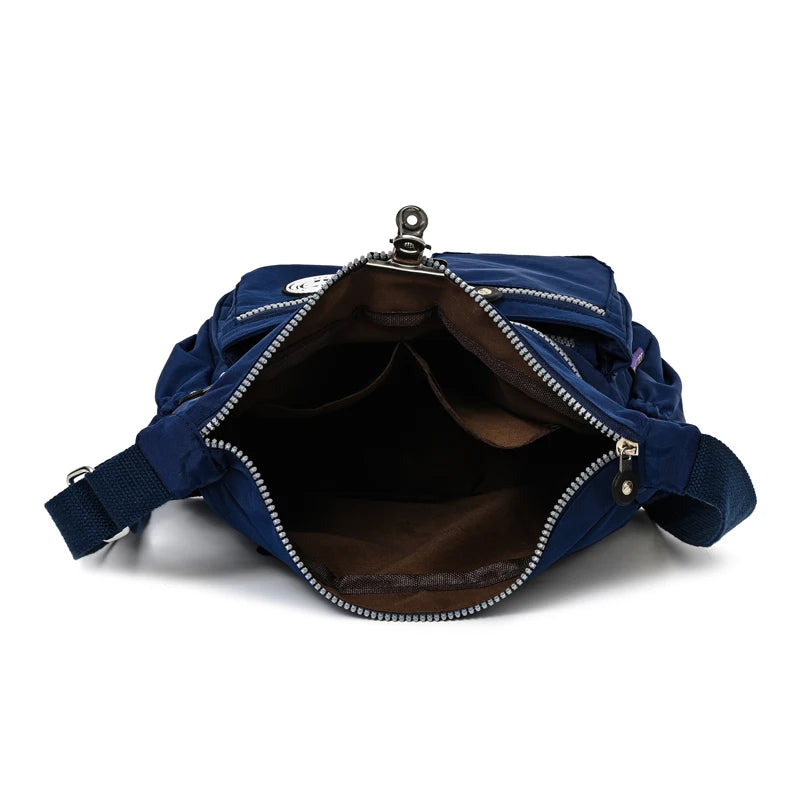 Women's Nylon Shoulder Bag – Lightweight Zipper Crossbody Bag for Everyday and Beach Use