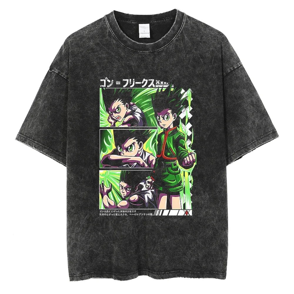 Hunter x Hunter Kurapika Graphic T-Shirt – Unisex Washed Cotton Short Sleeve Streetwear Tee