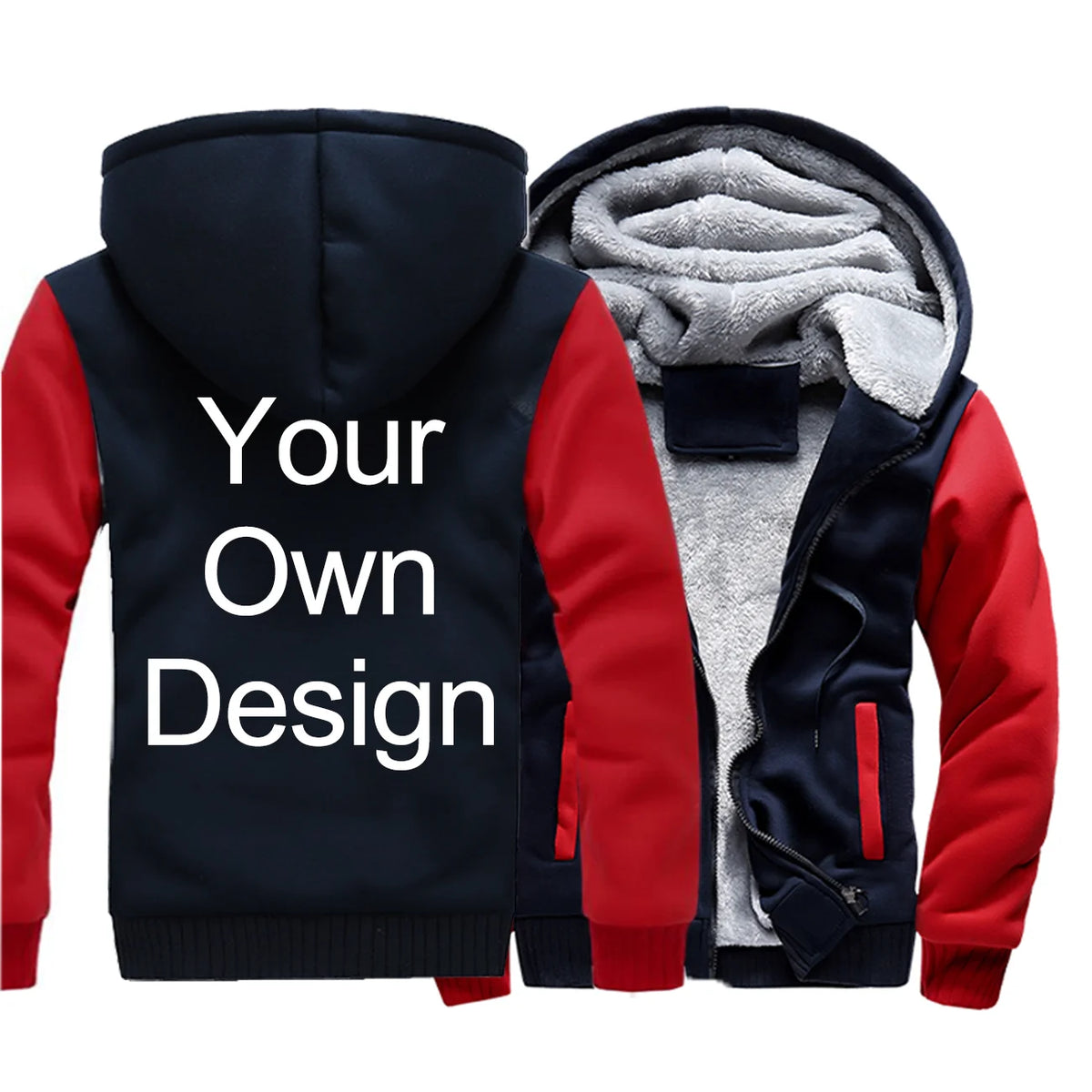 Custom Unisex Hoodie – Thick Warm Pullover Sweatshirt, Personalized Logo or Picture, 24 Colors