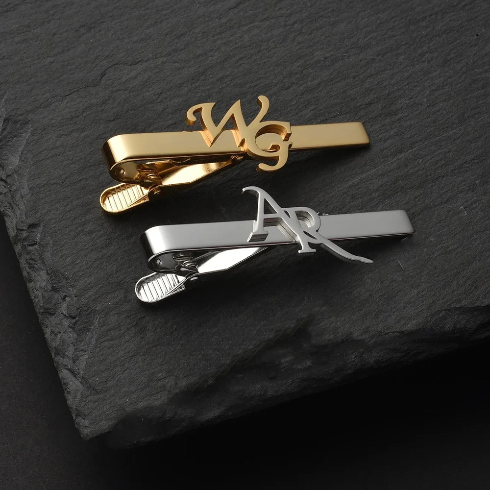 Personalized Initial Tie Clip for Men – Stainless Steel Tie Bar