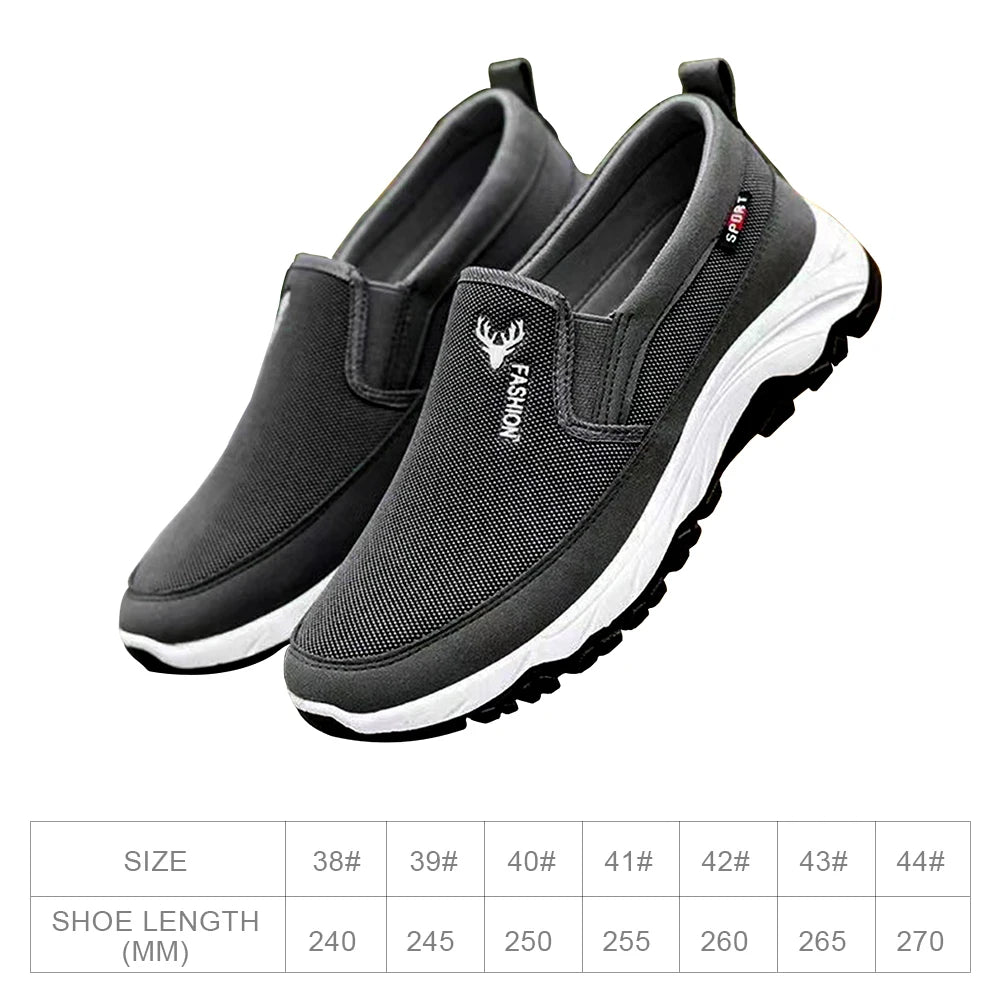 Men Casual Canvas Shoes Lightweight Summer Mesh Shoes Breathable Slip on Flats Men Fashion Walking Shoes Soft Loafers for Men