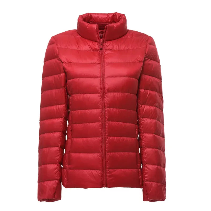 UZZDSS Women's Lightweight Hooded Down Jacket – 90% White Duck Down, Autumn Winter Coat