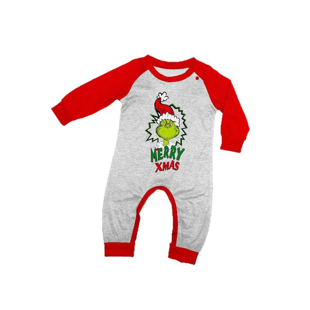 Christmas family clothing, 2-piece set of autumn and winter Christmas home wear and pajamas for a family of three
